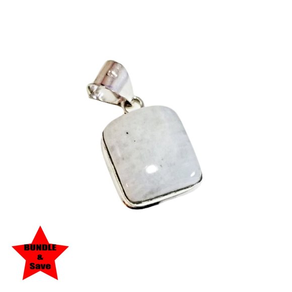 Jewelry - Rainbow Moonstone Gemstone 925 Sterling Silver Jewelry Pendant